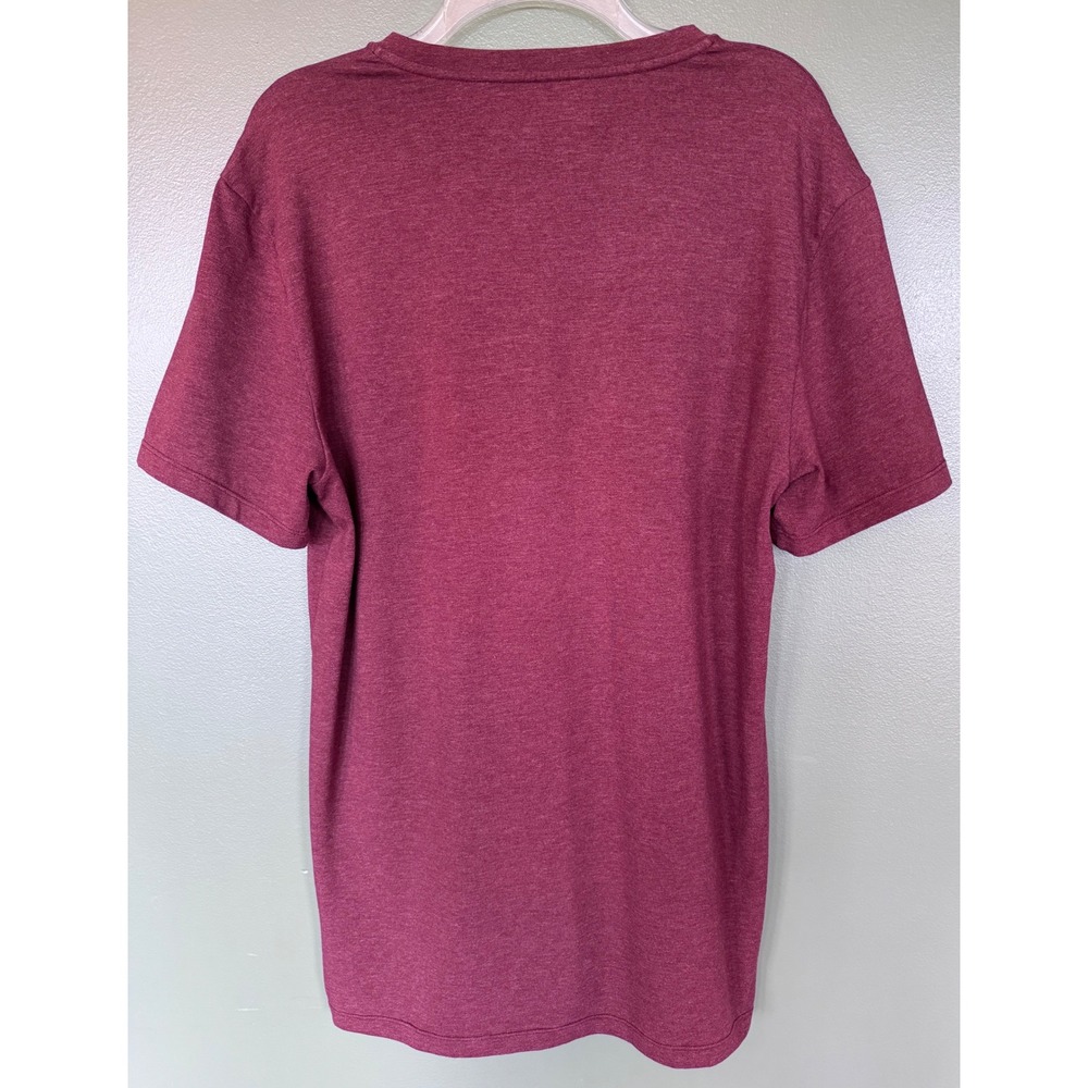 Columbia Mens Heathered Burgundy Red Short Sleeve Logo T-Shirt Large - Picture 3 of 6